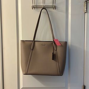 NWT Kate Spade New York Warm Taupe Refined Grained Leather Tote